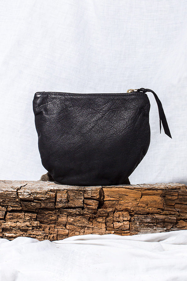 Slouch Clutch Bag | Leather | Black - Maykher