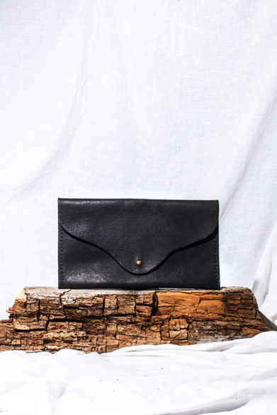 Leather Clutch Bag | Black | Handmade | Slow Fashion