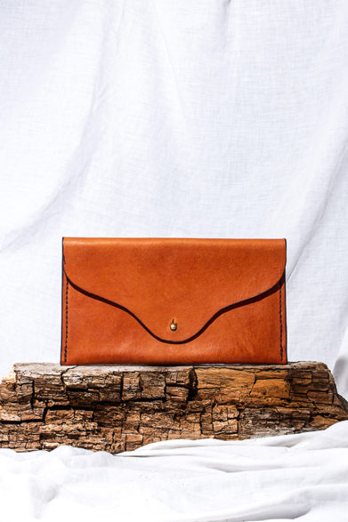 Leather Clutch Bag | Tan | Handmade | Slow Fashion