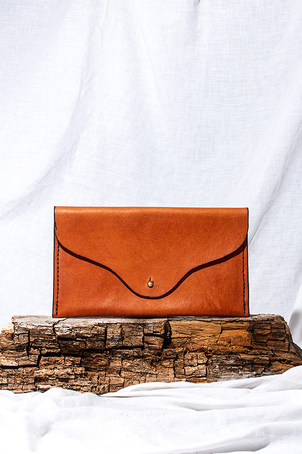 Clutch Bag  | Leather |  Tan